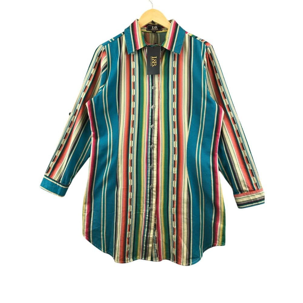 New L&B Lucky & Blessed Western Tunic Shirt Multicolor size S